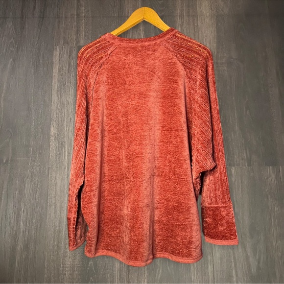 Easel Burnt Orange Long Sleeve Knit Top | Size M - Picture 3 of 3